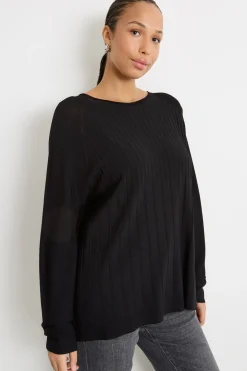 Maglia a coste - Nero