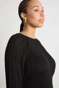 Maglia a coste - Nero