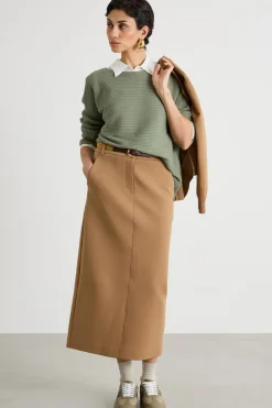 Maglia a coste orizzontali - Verde