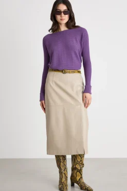 Maglia a coste orizzontali - Viola