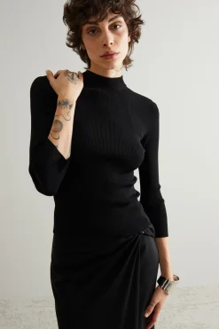 Maglia a costine - Nero