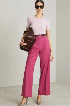 Maglia aderente a coste piatte - Rosa
