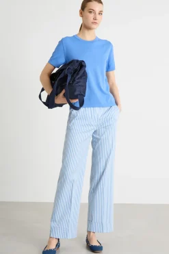 Maglia aderente a manica corta - Azzurro