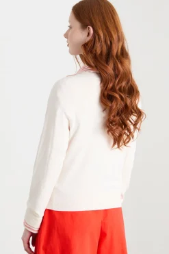 Maglia aderente con bottoni - Bianco