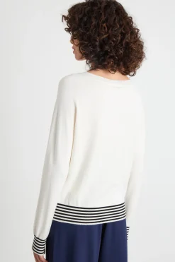 Maglia aderente con bottoni - Bianco Nero