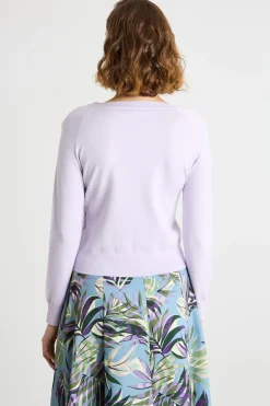 Maglia aderente con bottoni - Lilla
