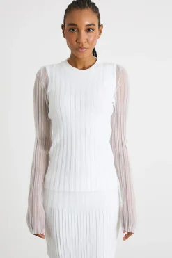 Maglia aderente con top abbinato - Bianco