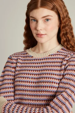 Maglia a fantasia tinto filo - Rosa Azzurro