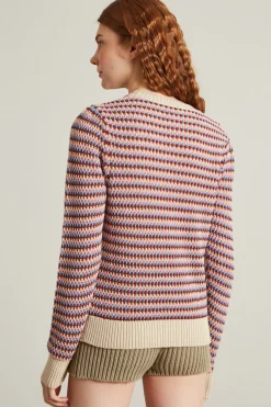 Maglia a fantasia tinto filo - Rosa Azzurro