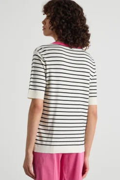 Maglia a maniche corte - Bianco Nero Rosa
