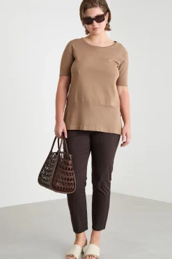 Maglia a maniche corte - Cammello