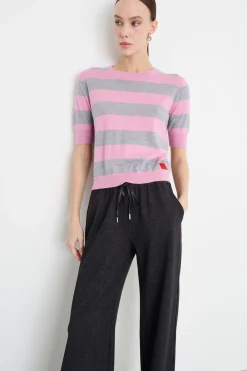 Maglia a maniche corte - Rosa Grigio