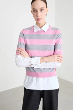 Maglia a maniche corte - Rosa Grigio