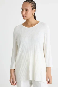 Maglia ampia a coste - Bianco