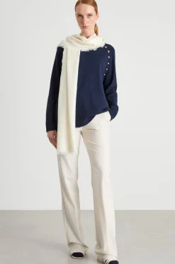 Maglia ampia con bottoni - Blu