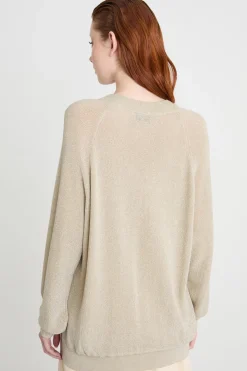 Maglia ampia laminata - Beige