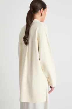 Maglia ampia modello polo - Bianco