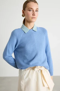 Maglia a punto links - Azzurro
