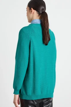 Maglia a punto links - Verde Petrolio