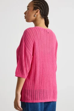 Maglia a punto traforato - Rosa