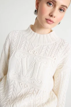 Maglia a punto treccia - Bianco