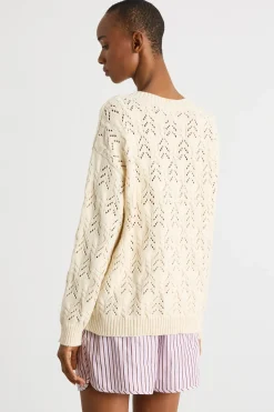 Maglia a punto treccia - Bianco