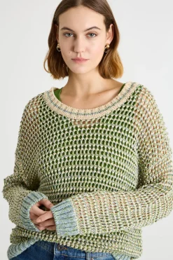 Maglia a rete effetto see-through - Verde Azzurro