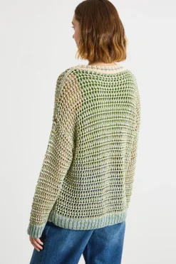 Maglia a rete effetto see-through - Verde Azzurro
