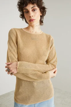 Maglia a rete lurex - Oro