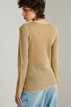 Maglia a rete lurex - Oro