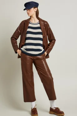Maglia a righe - Panna Blu