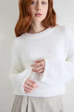 Maglia a spalla scesa - Bianco