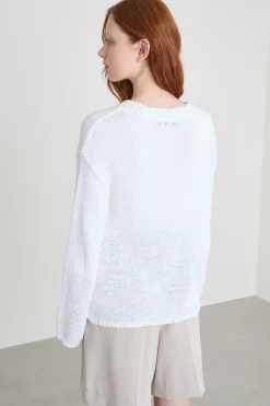 Maglia a spalla scesa - Bianco