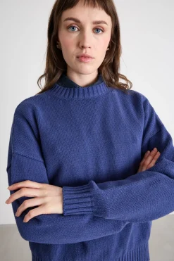 Maglia a spalla scesa - Blu
