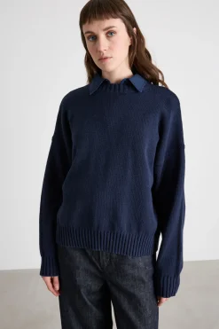Maglia a spalla scesa - Blu Notte