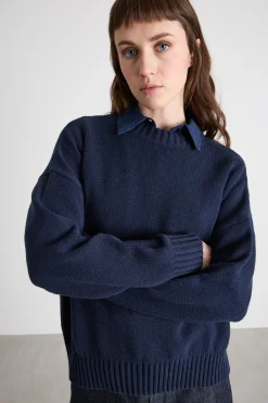 Maglia a spalla scesa - Blu Notte