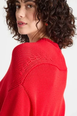 Maglia a spalla scesa - Rosso