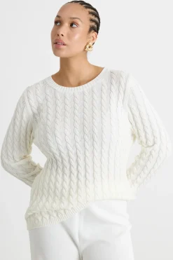 Maglia a trecce - Bianco