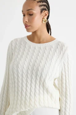 Maglia a trecce - Bianco