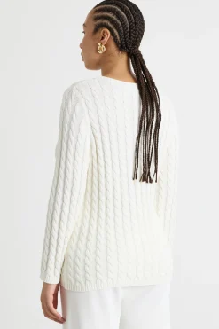 Maglia a trecce - Bianco