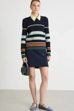 Maglia a trecce - Blu