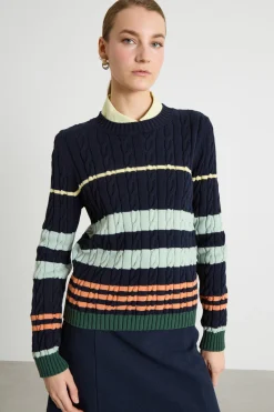 Maglia a trecce - Blu