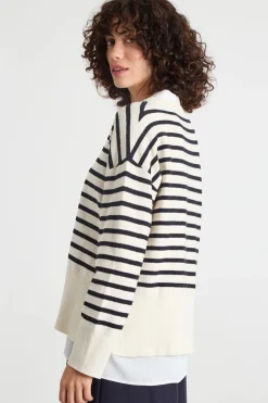 Maglia bouclé - Bianco Nero