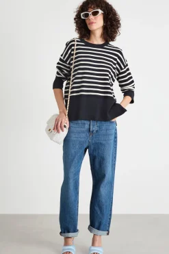 Maglia bouclé - Blu Bianco