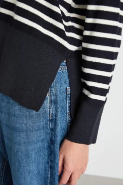 Maglia bouclé - Blu Bianco
