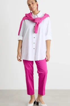 Maglia boxy traforata - Fuxia
