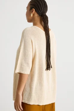 Maglia con ampio scollo a barchetta - Giallo