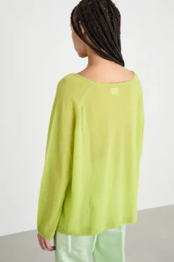 Maglia con ampio scollo a V - Verde