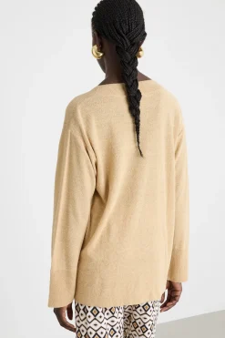 Maglia con ampio scollo - Beige