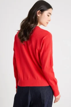 Maglia con bottoni a boule - Rosso